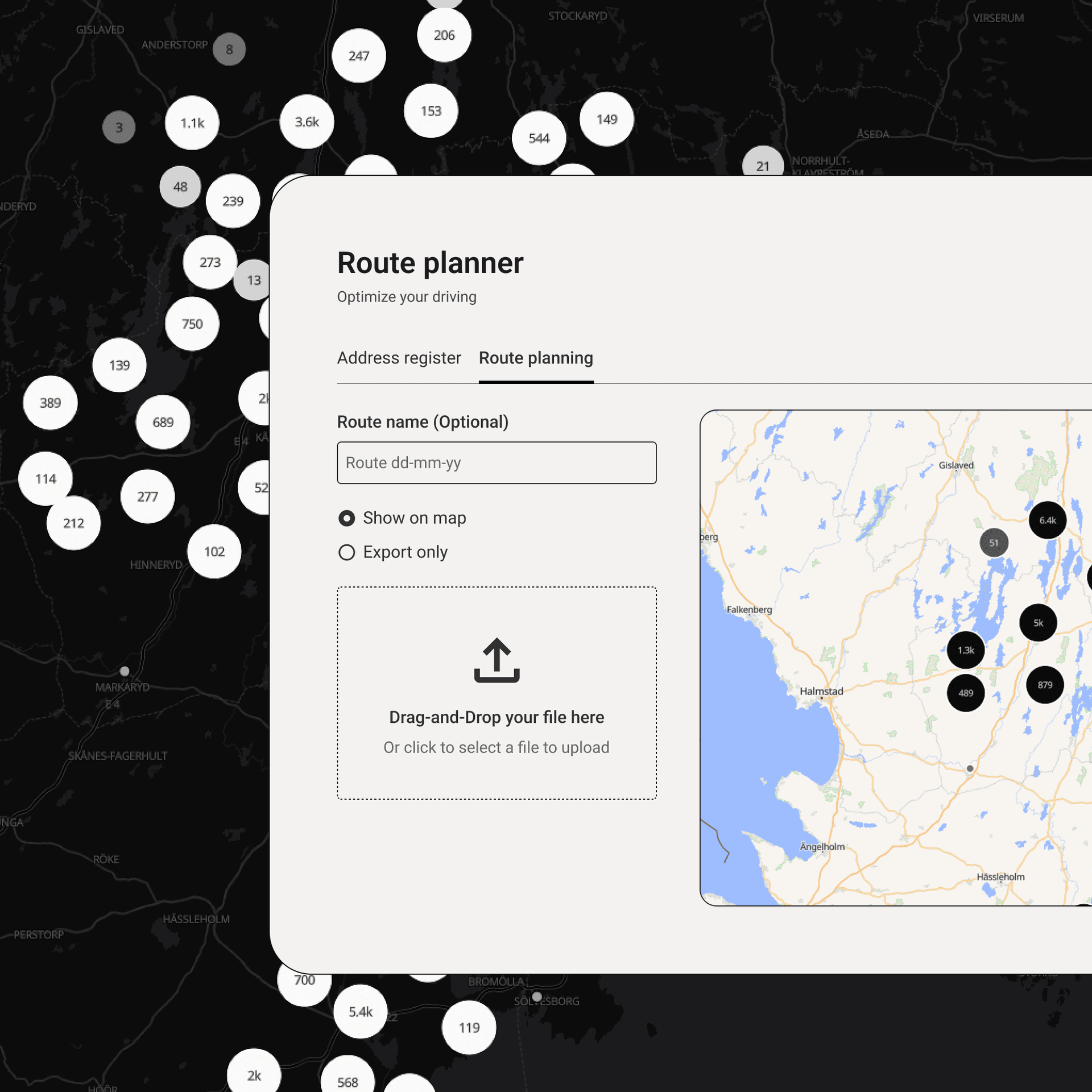 Address aware route planning at scale, SIMAB
