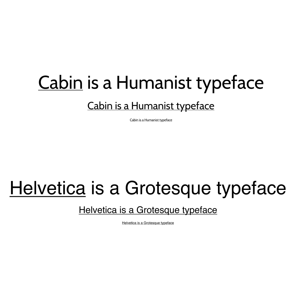 Side-by-side comparison of a humanist font versus a grotesque font