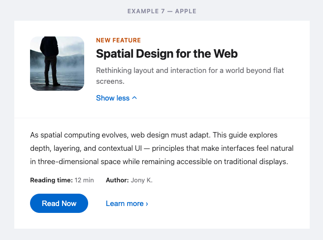 Apple-inspired typography and spacing